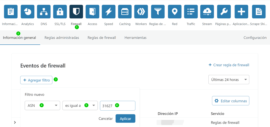 Filtrar peticiones Redsys en Firewall Cloudflare