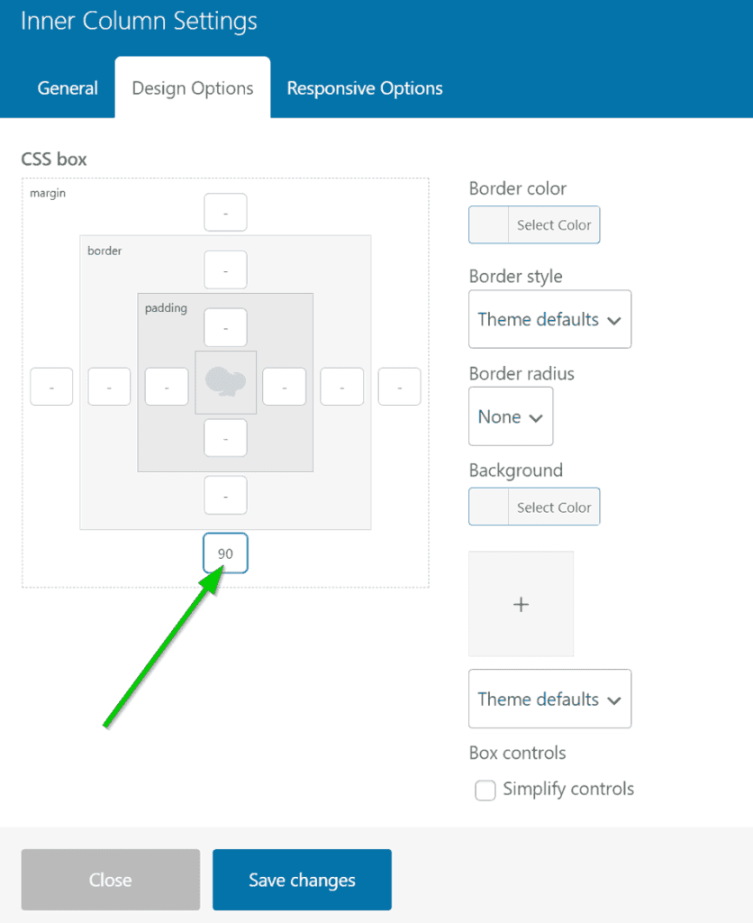 Visual Composer margin