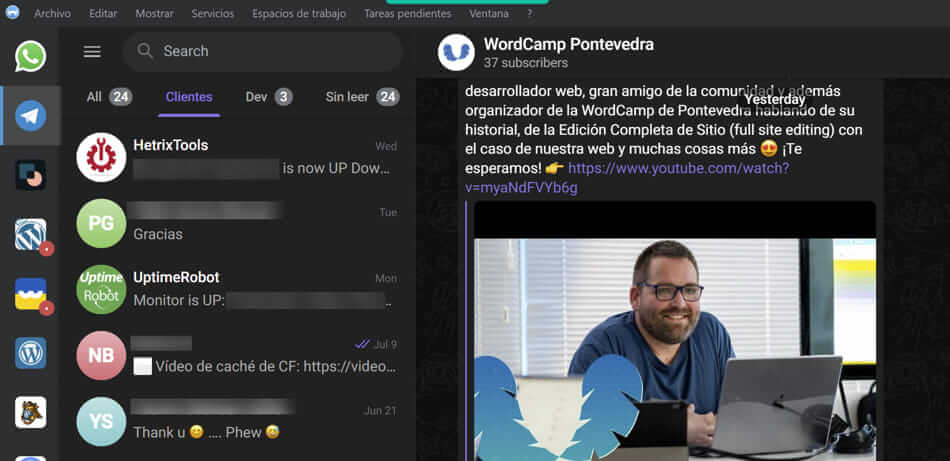 Telegram y David Viña